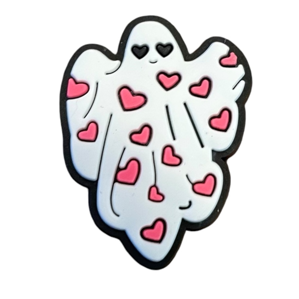 Heart Print Ghost Croc Charm
